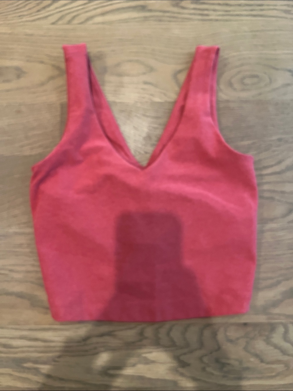 Beyond Yoga V-Neck Crop Tank in Berry Red